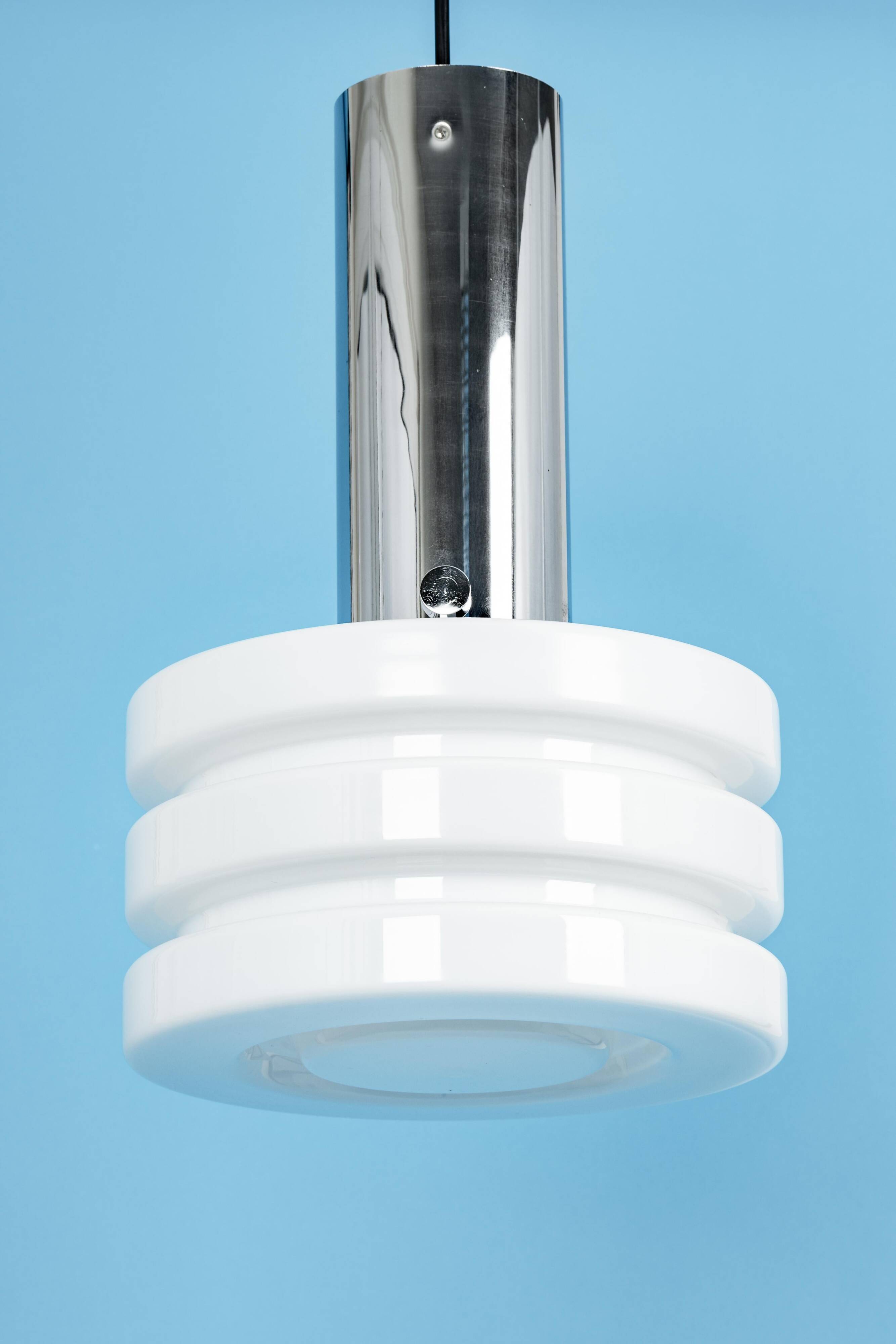 Opal glass pendant lamp by Limburg, Germany, 1960s