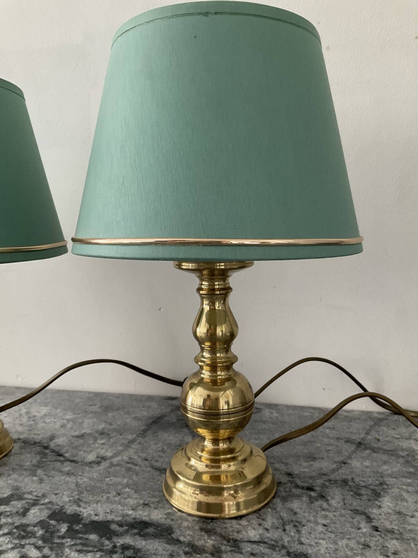 Pair of vintage brass lamps from the 70s.