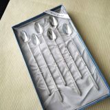 Box of 6 ice cream spoons, mazagran in silver metal "Russian style"