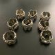 8 Silea France napkin rings grape pattern