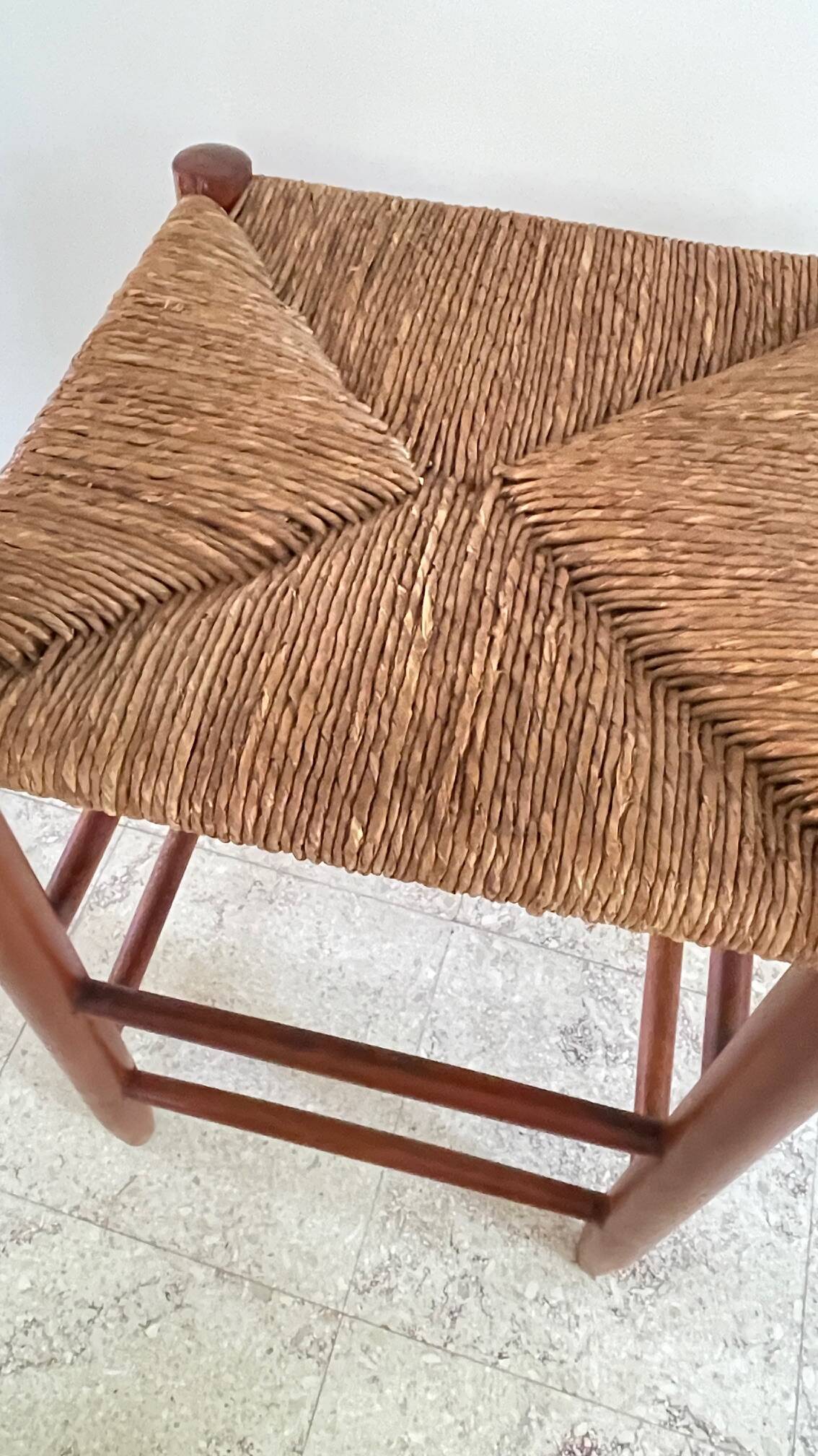TABOURET Paille VINTAGE