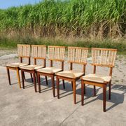 Set 6 vintage Dutch Design chair Mart Stam a2-1 wood rush rustic 1947