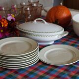 8 dessert plates of the service of the hotel "Grand Hotel Nationale" Lucerne Switzerland Buchecker & C