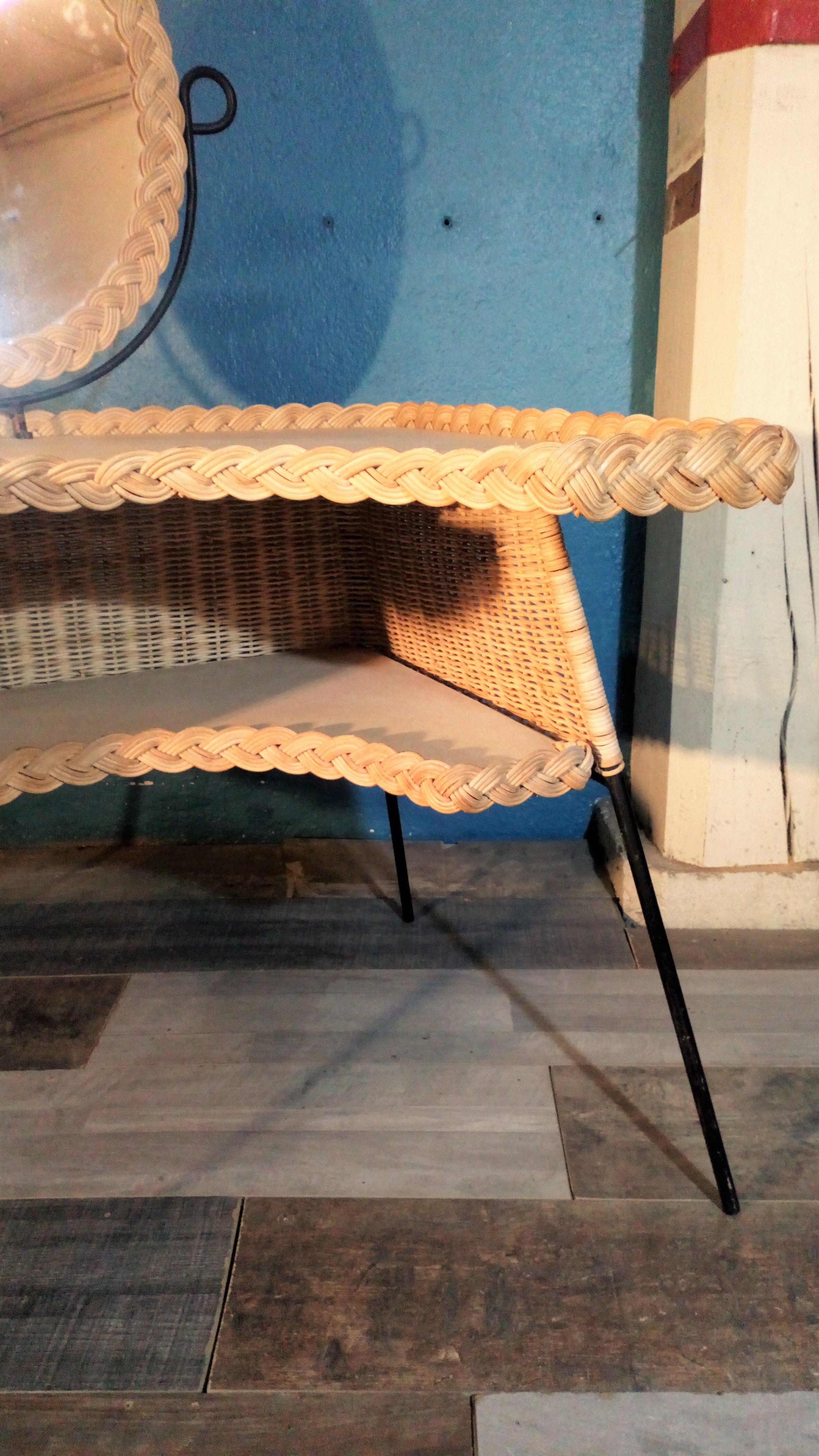 1950s rattan dressing table