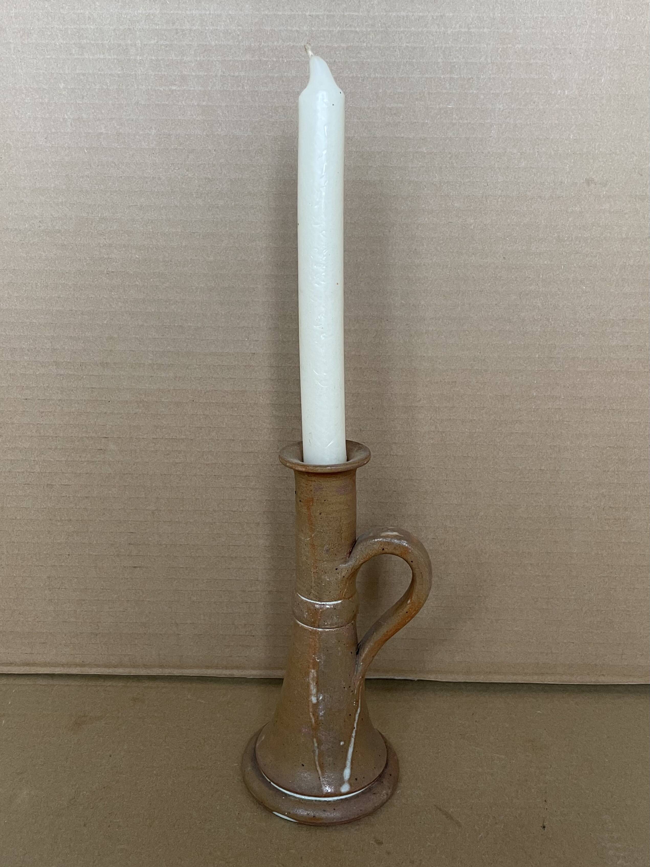 Bougeoir en grès émaillé vintage