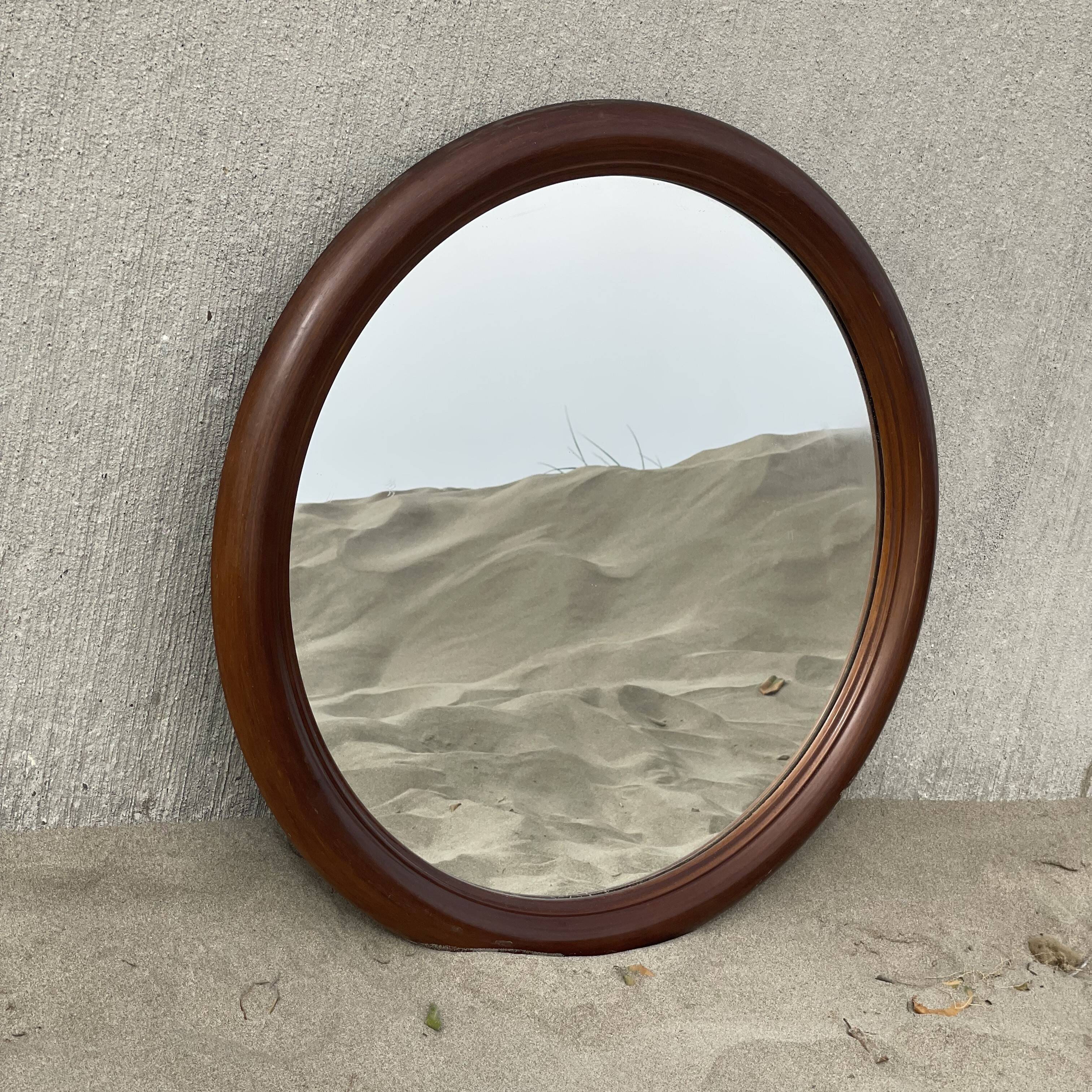 Large wooden wall mirror