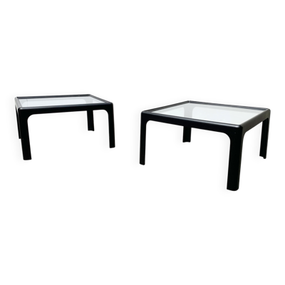 Tables basses d'époque espace mi-siècle en verre par Peter Ghyczy pour Horn Collection, années 1960, ensemble de 2