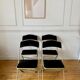 Series of 4 foldable velvet chairs