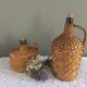 Vintage Dame-Jeanne duo and their rattan/wicker dresses