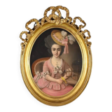 Important Pastel “The Girl with the Canary”, 19th century French school