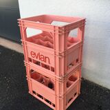 Paire de caisses à bouteilles vintages Evian