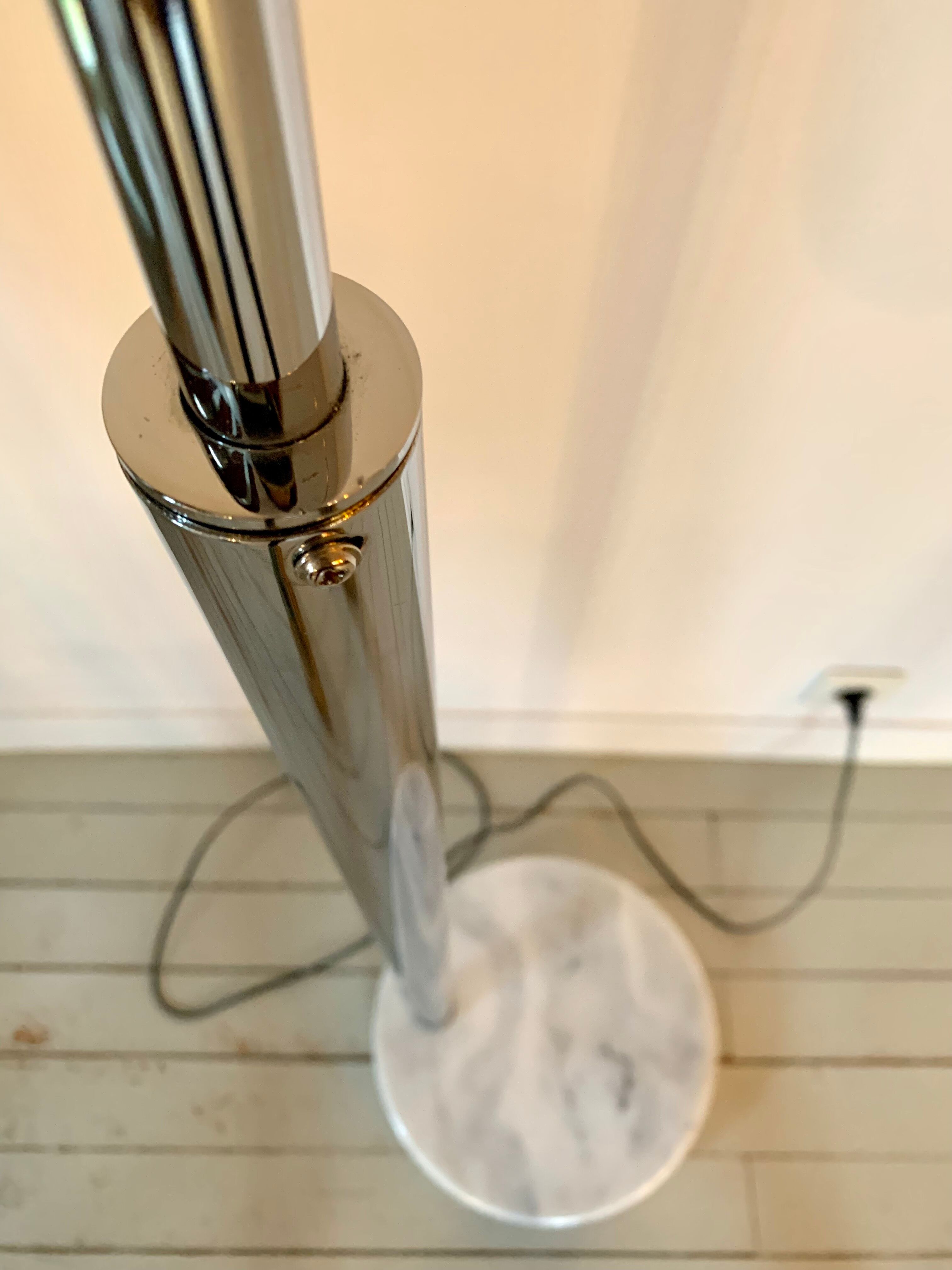 Lampadaire arc avec pied en marbre