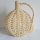 Bouteille vase soliflore macramé raphia plastique vintage