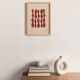 Abstract painting on paper, dark red illustration signed Eawy.