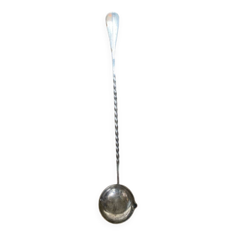 Old Punch Ladle Goldsmith Cailar Bayard Metal Silver Twisted Handle #B341
