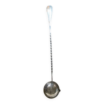 Old Punch Ladle Goldsmith Cailar Bayard Metal Silver Twisted Handle #B341