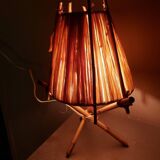 Vintage lamp with raffia lampshade