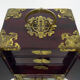 Chinese jewelry box in lacquered wood, jade and brass ornaments. Year 50 60