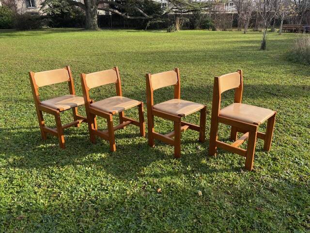 set of 4 vintage Maison Regain chairs from 1970