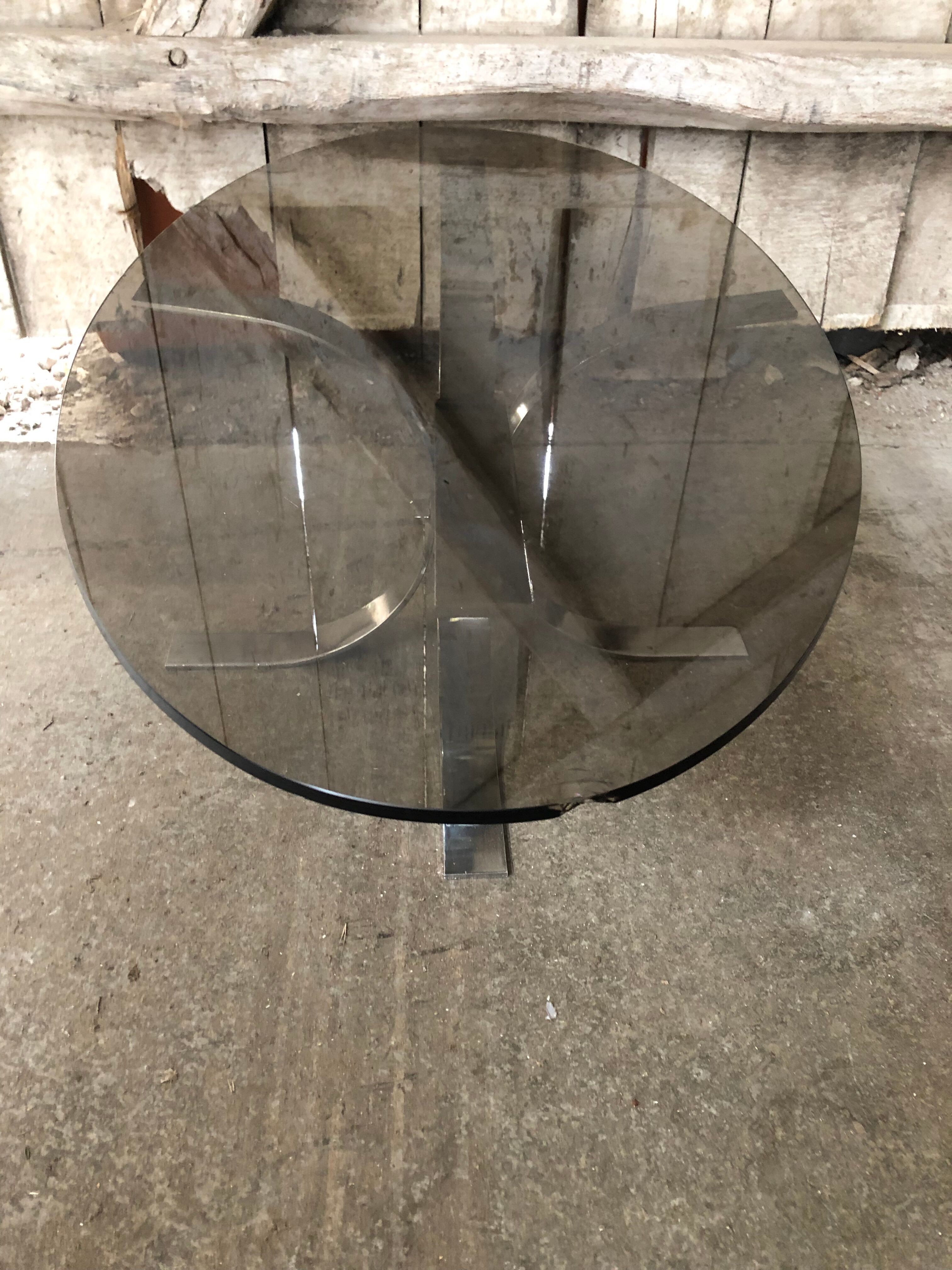 Old coffee table design chrome foot curved