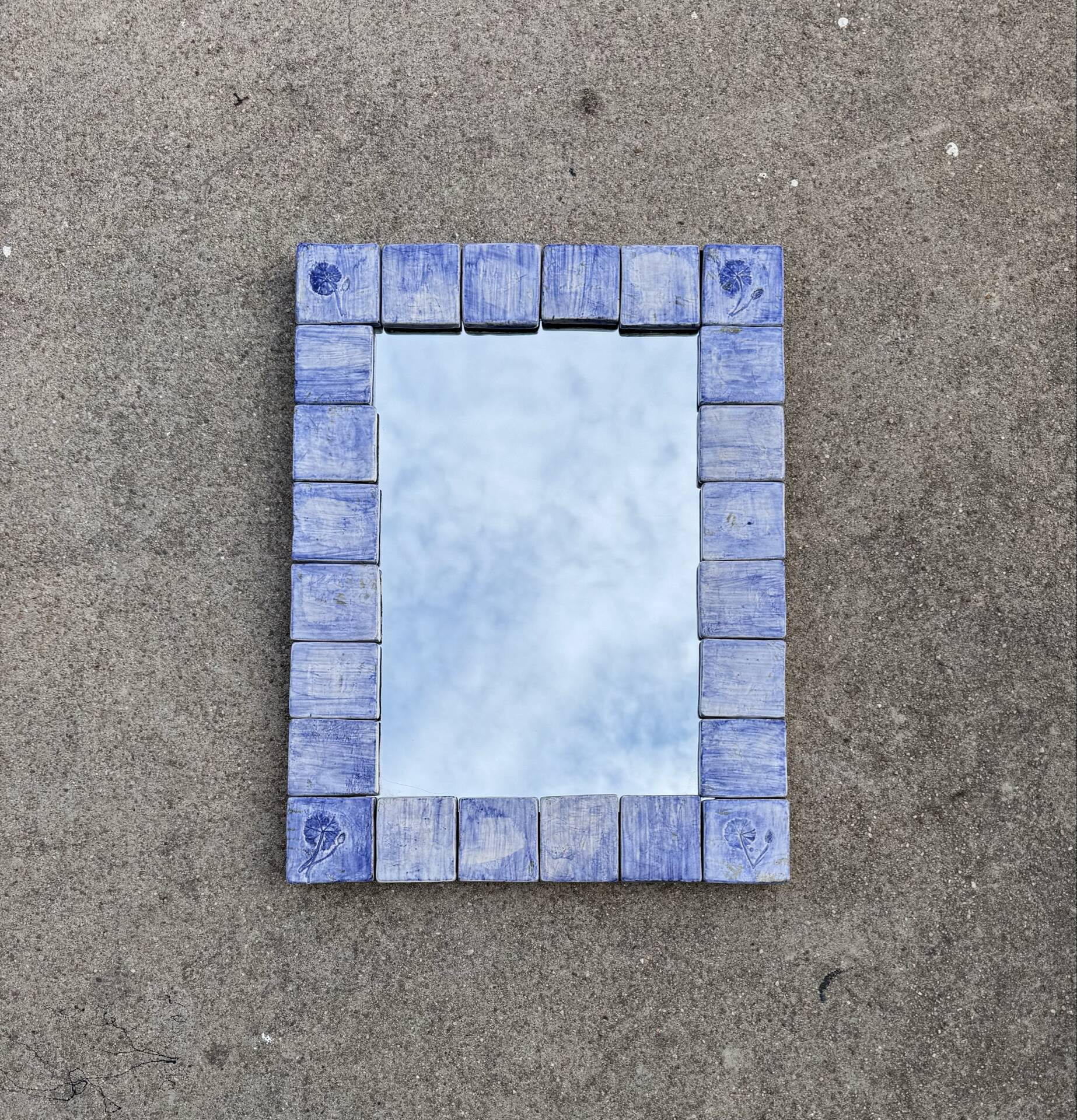 Miroir céramique Vallauris Almone années 70