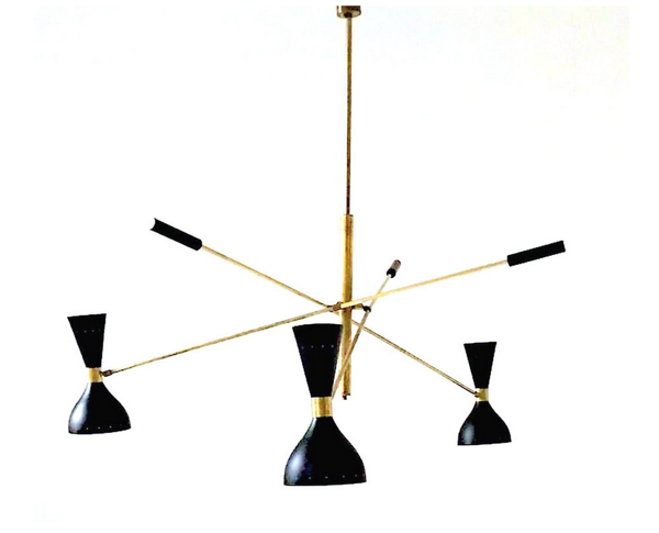 Lustre balancier moonlight 3 bras noir