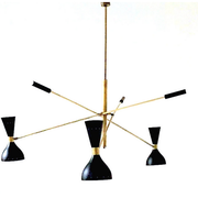 Chandelier Pendulum Moonlight 3 Arms Black