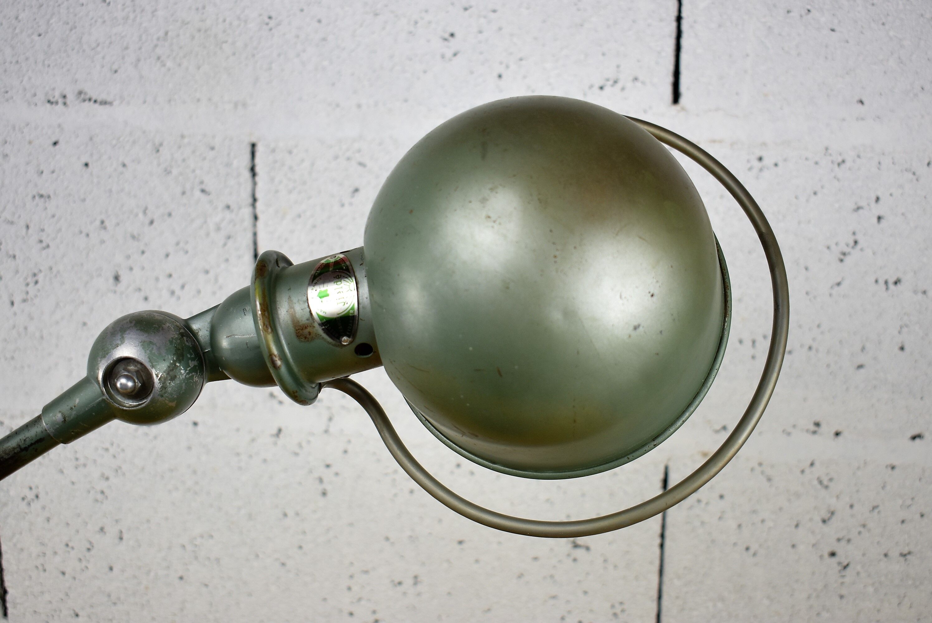 Green Jielde Industrial lamp on base