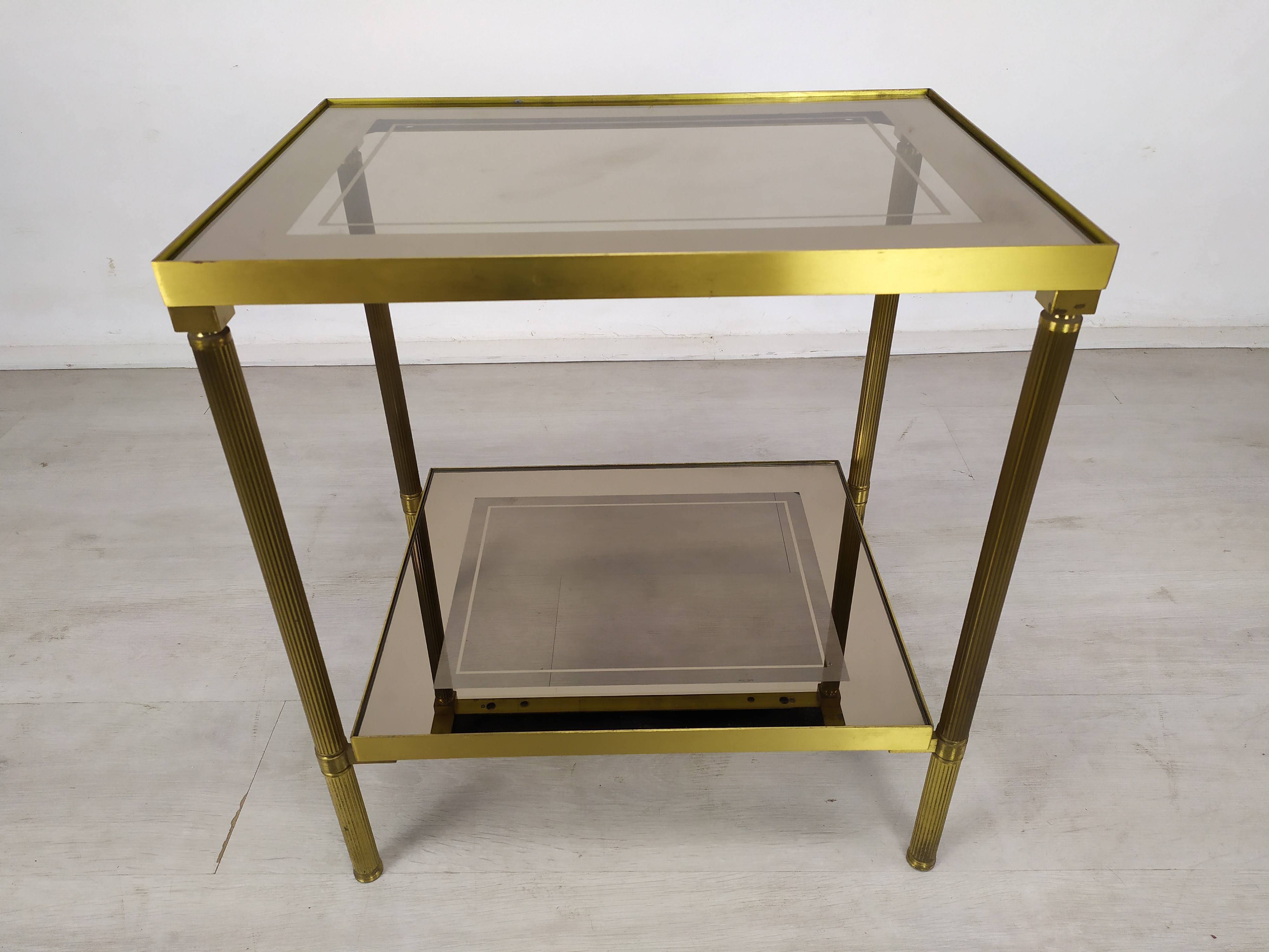 Golden brass sofa end