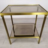 Golden brass sofa end