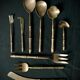 Couverts de table 12 personnes laiton bambou