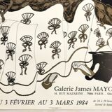 Original silkscreen print in black and gold by melinda patton, james mayor gallery, 1984 marcel proust