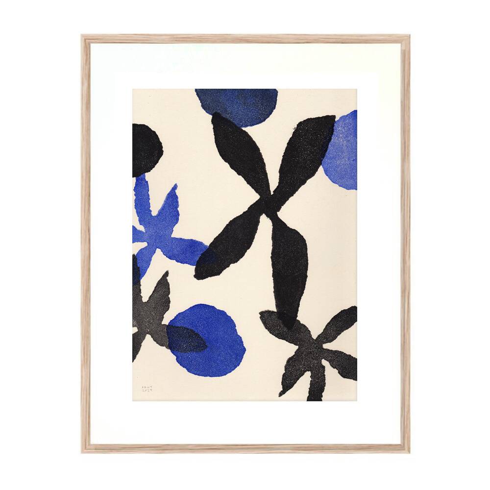 Painting on paper - flower illustration signed Eawy