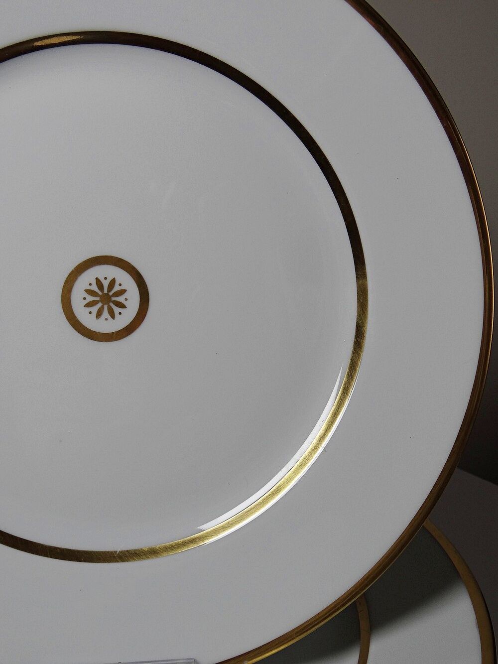 3 flat plates in porcelain Bernardaud Limoges model Sparte vintage