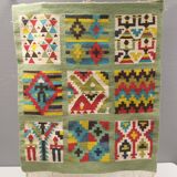 Wall hung wool rug in many colors (Can easily be made into a floor rug)