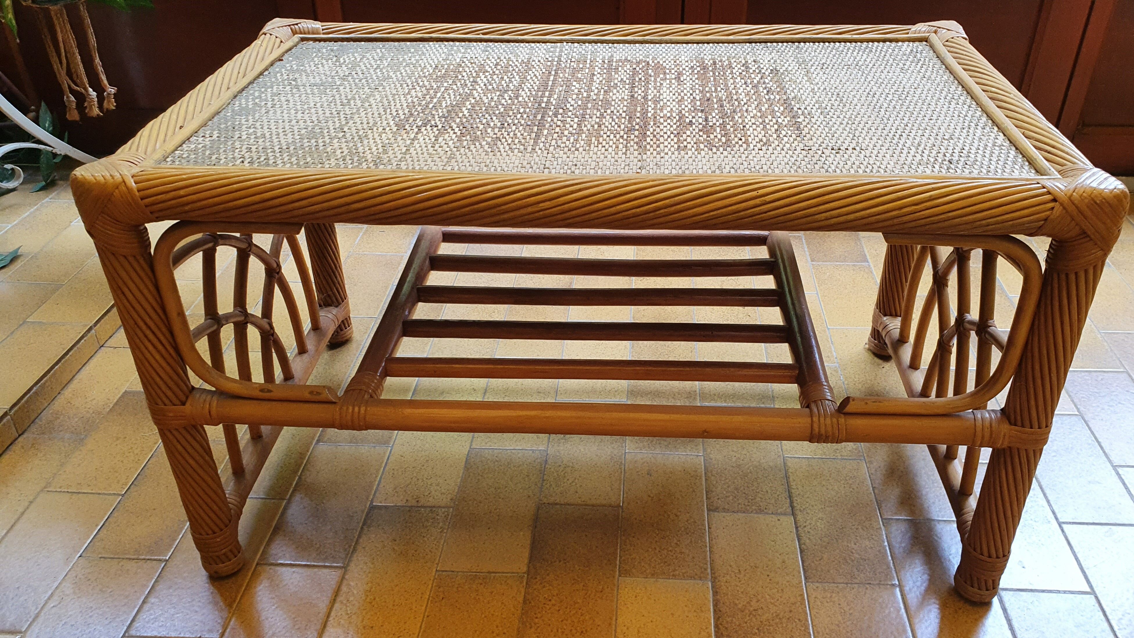 Rattan coffee table