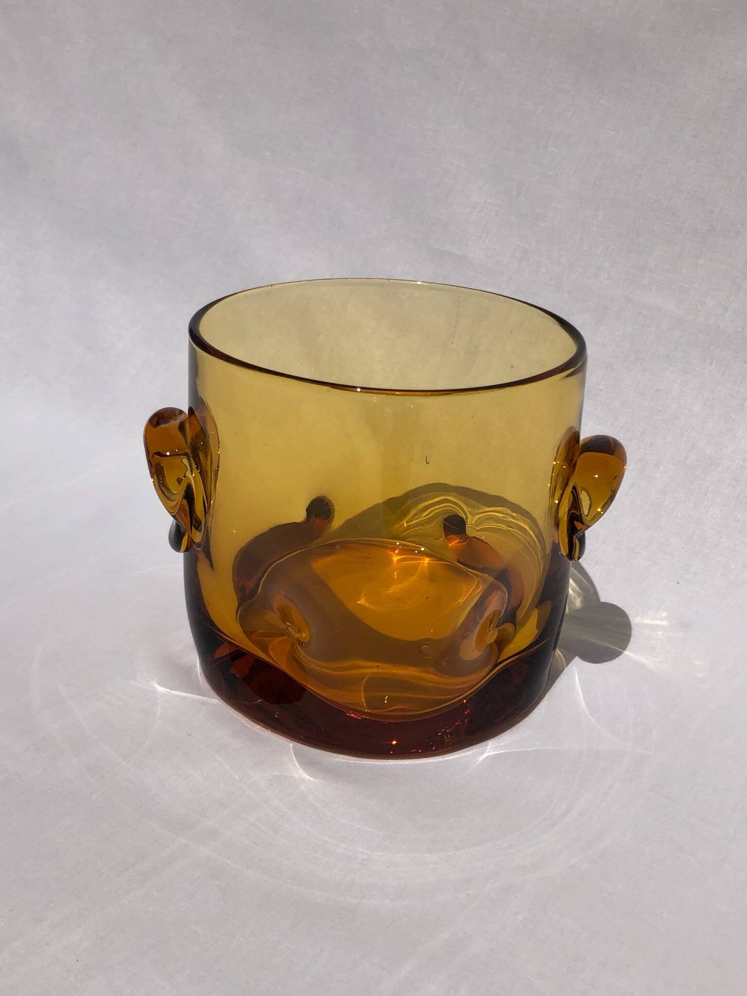 Vase verre ambré