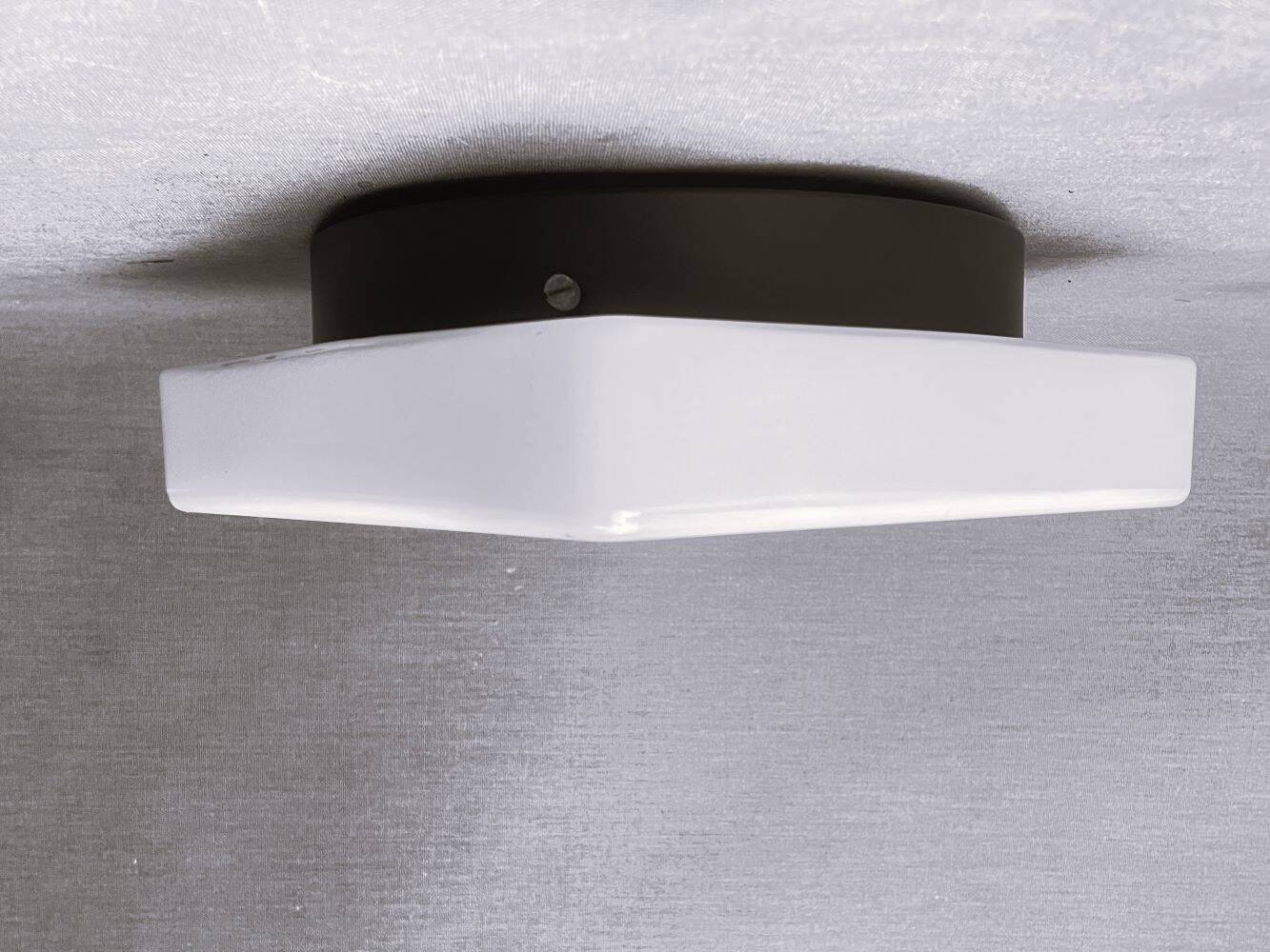 White  glass flush mount ceiling or wall lamp