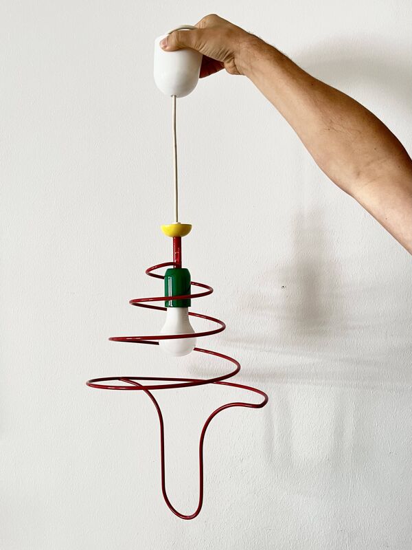 Suspension Pop Art Spirale, Plafonnier, ESTO Autriche, 1980