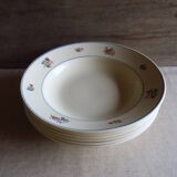 6 assiettes creuses vintage fleuries