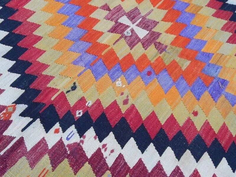Vintage Turkish hallway rug 126x327 cm