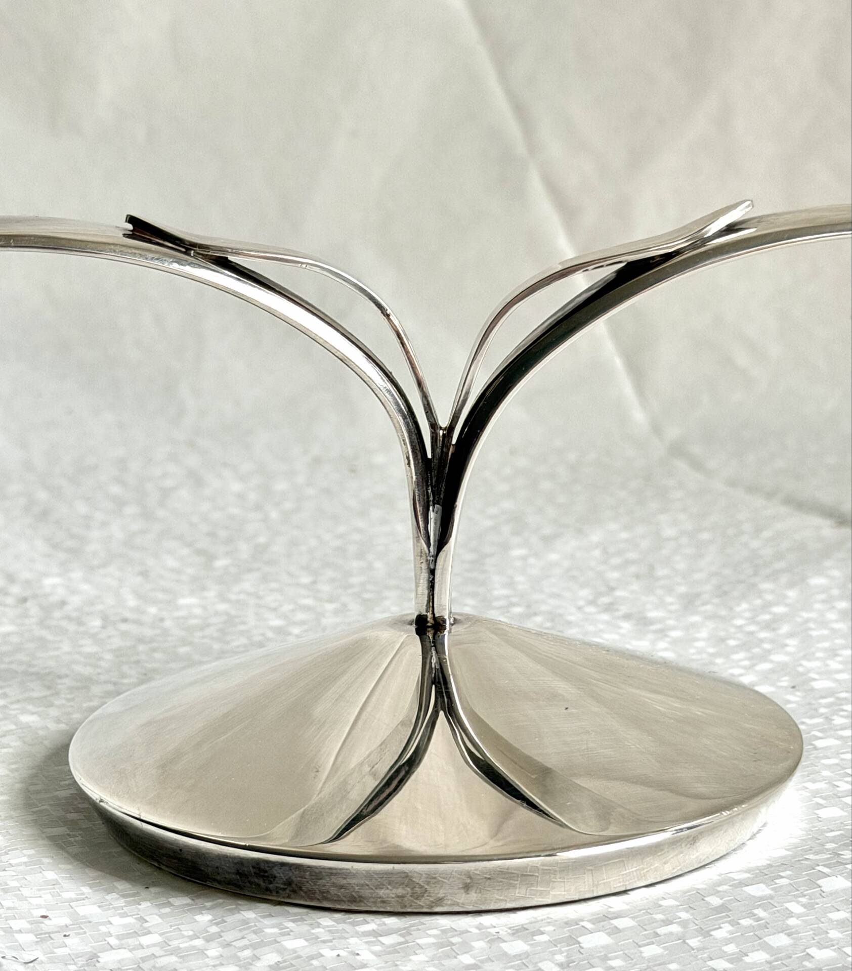 Bougeoir double en argent massif de style Art Déco danois