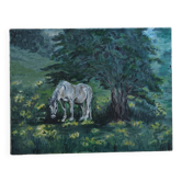 Painting of a horse on vintage old canvas