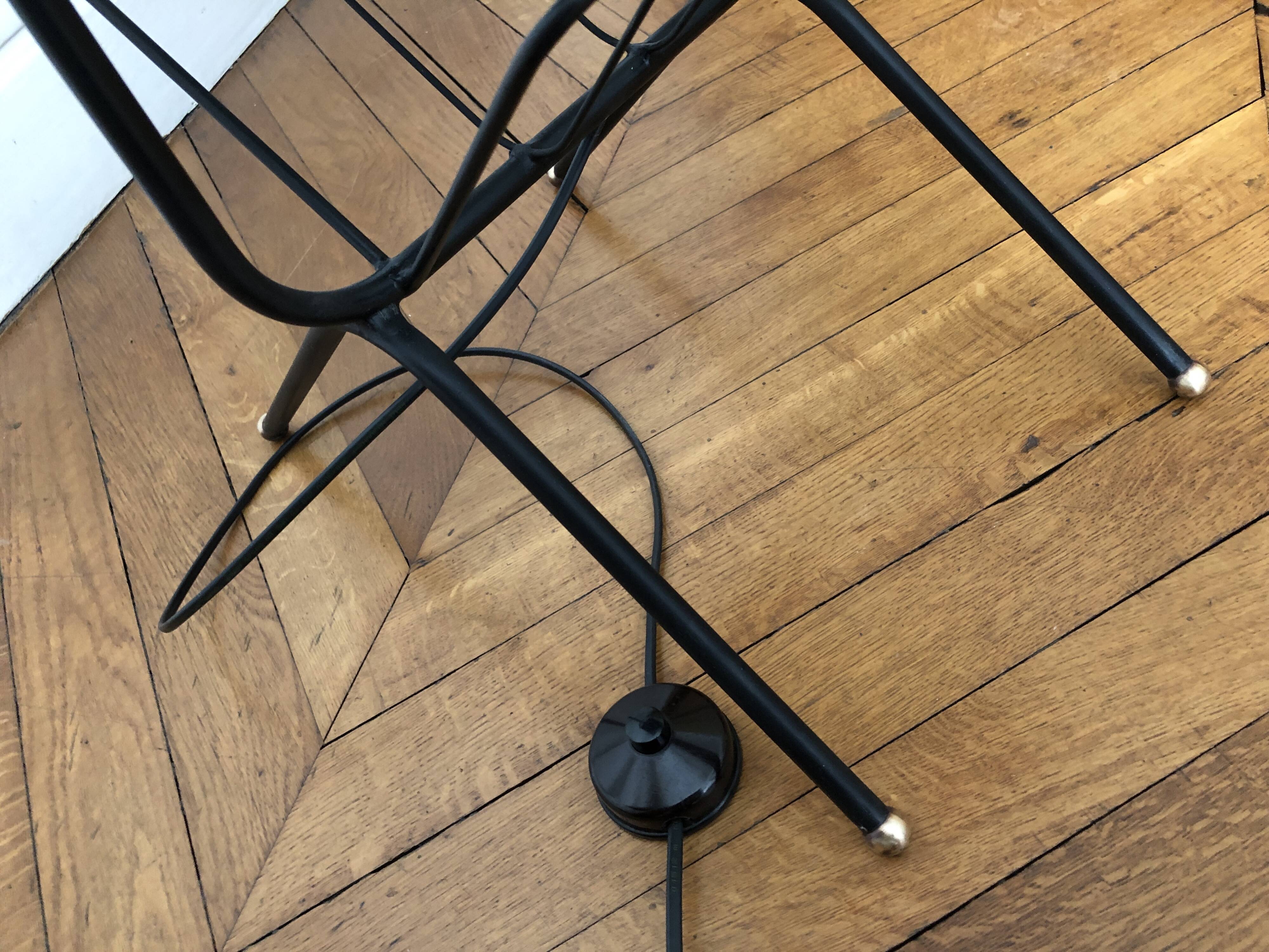 1950s-60s floor lamp with shelf and magazine holder.