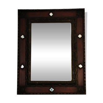 Palladio mirror Italy 1968, aged glass, sculptural decorative frame