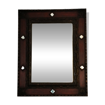 Miroir Palladio Italie 1968, verre vieilli, cadre décoratif sculptural