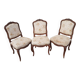 Set of 3 Louis XV style armchairs in carved wood – traditional upholstery