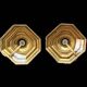 Paire de lampes d’appoint en laiton doré – Massive – années 80