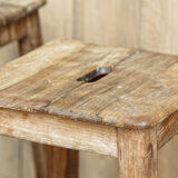 Paire de tabourets d'atelier, bois brut