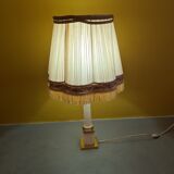Classic french table lamp with alabaster and gold plated elements. from around the 1950/60s.